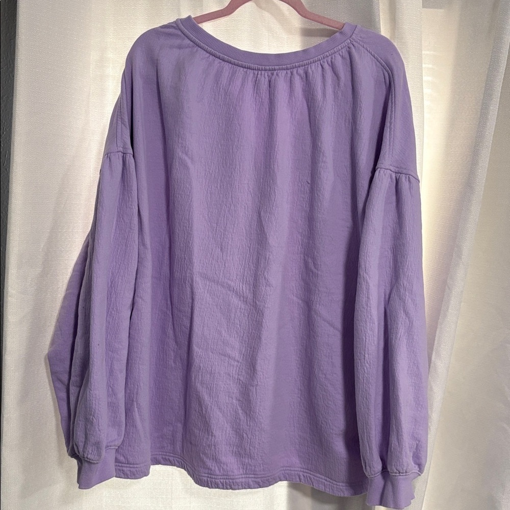 Aerie Easy Street V-Neck Sweatshirt In Lavender - Picture 5 of 5